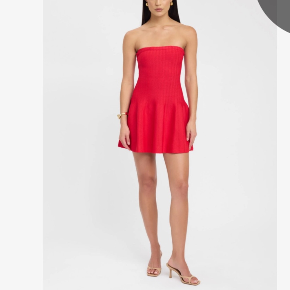 Kookai Vibrant Red Strapless Dress